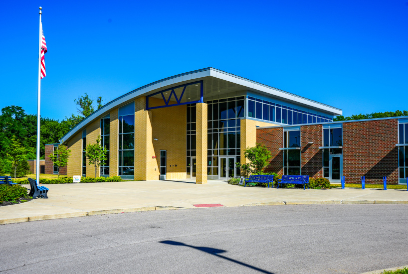 The front entrance to Wilson Elementary School